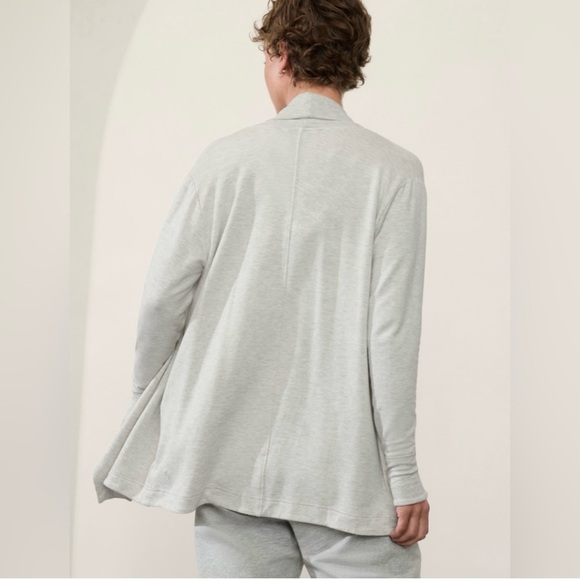 Athleta Pranayama Wrap Fog Grey Heather Cardigan Pullover Sweater Size  Small. - Picture 5 of 9